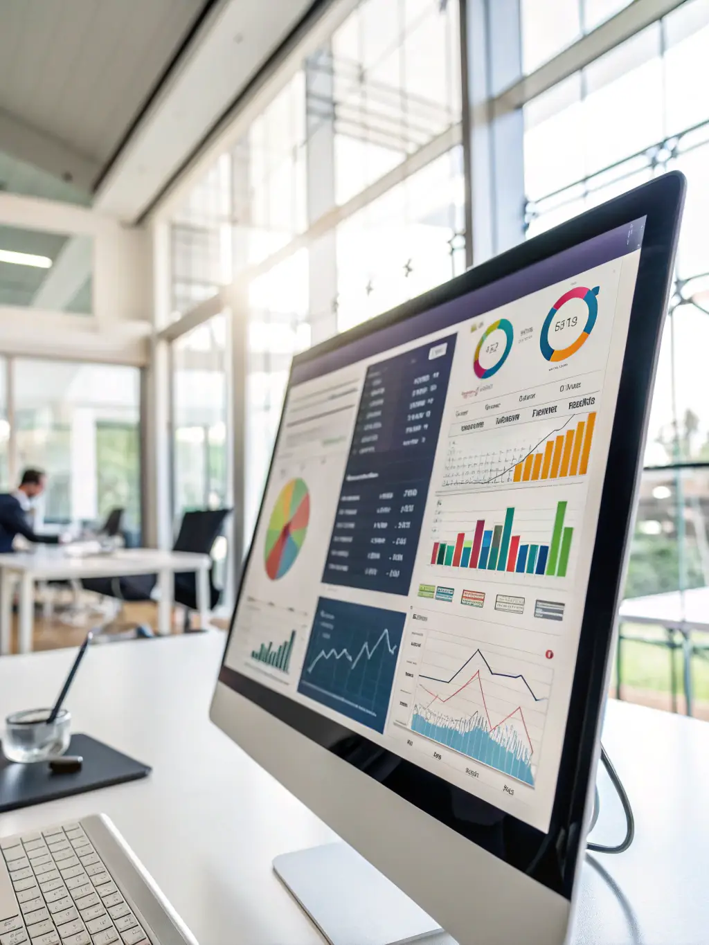 Pantalla de ordenador mostrando gráficos y datos de ocupación en tiempo real