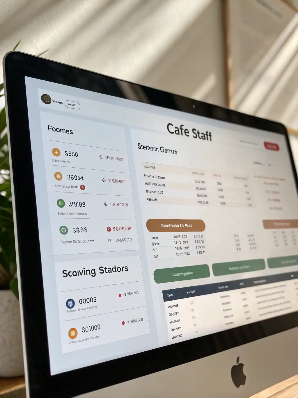 Software de gestión de reservas mostrado en un monitor de ordenador