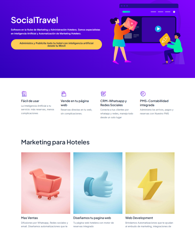 SocialTravel - plataforma de marketing hotelero